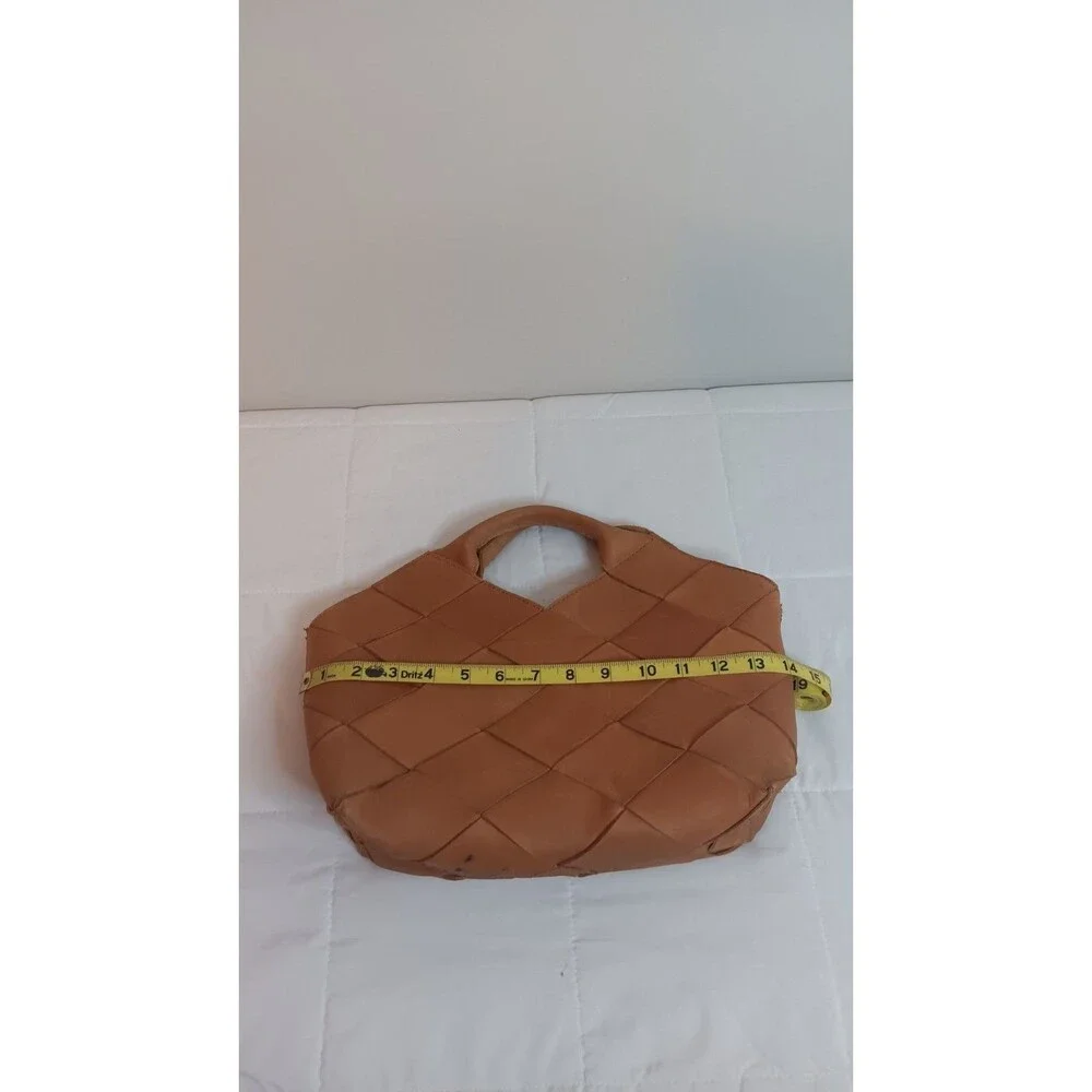 Parker Clay Acacia Woven Ethiopian Leather Hand Bag Brown With Strap